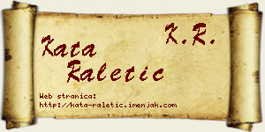 Kata Raletić vizit kartica